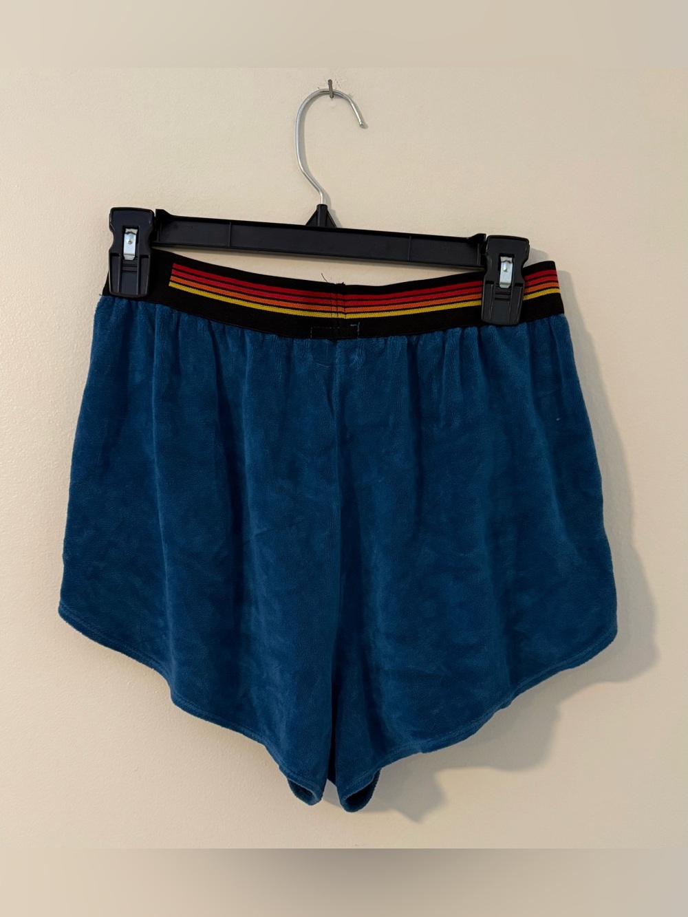 Aviator Nation Logo Stripe Women’s Velour Lounger Shorts Sz Small in Caribbean - Picture 6 of 9